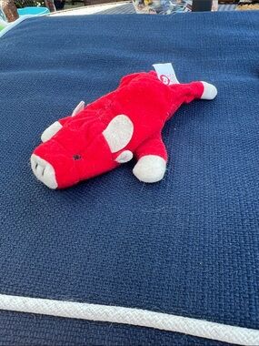 Ty Red Plush Pig with Cream Accents - Beanie Style Stuffed Animal